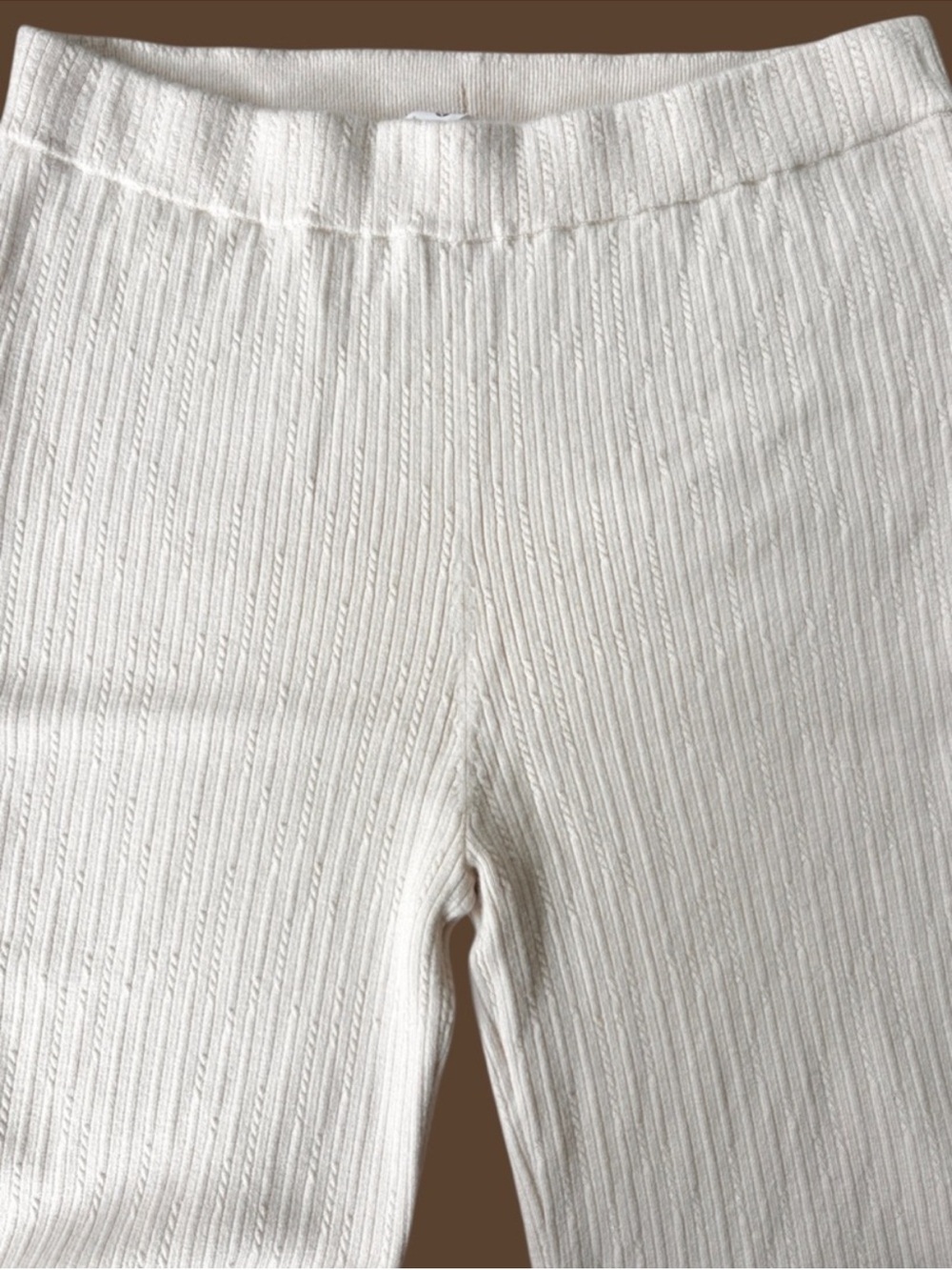 EUC Lululemon Merino Wool Blend Cable Knit Pull On Sweater Pants Ivory XL Tall - Picture 3 of 7